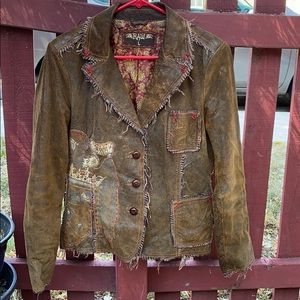 RAW 7 Distressed Leather Jacket